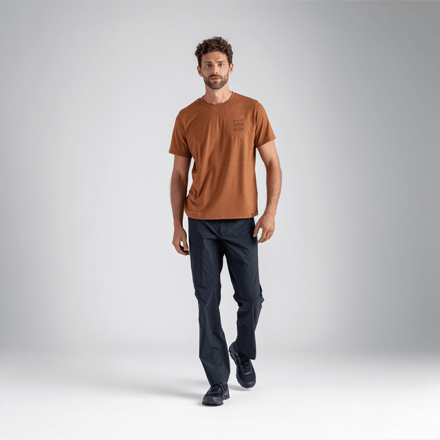 Kora Men's Merino Graphic T-shirt — Grey Navy Element