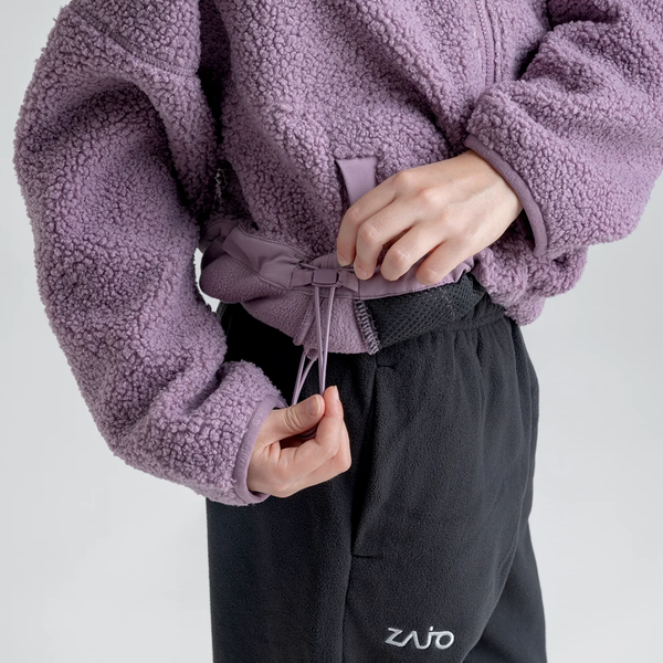 Palpo Kid's Pile Fleece Cropped Jacket — Cocoa Brown