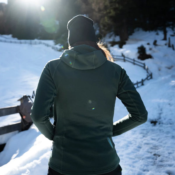 Amiko Women's Fleece Hooded Jacket — Green