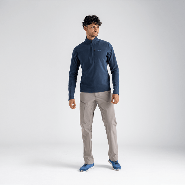 Auro Men's Fleece Zip Top — Dark Navy