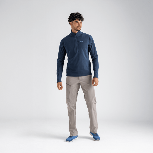 Auro Men's Fleece Zip Top — Harbor Blue