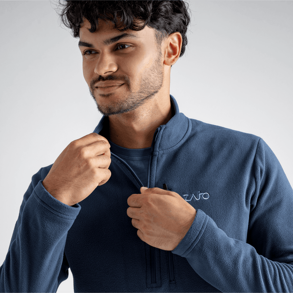 Auro Men's Fleece Zip Top — Burned Red
