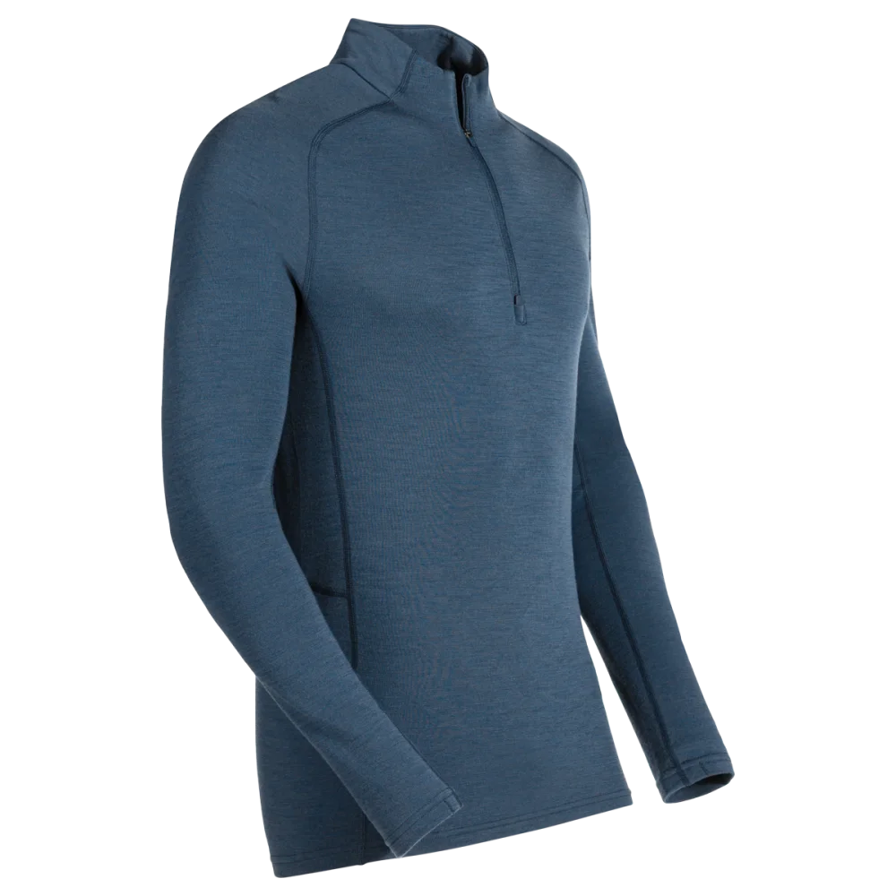 Hejma Men's Merino Zip Top — Blue