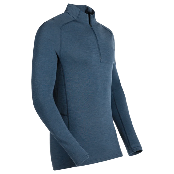 Hejma Men's Merino Zip Top — Blue