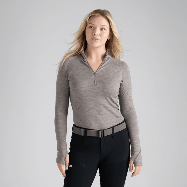 Hejma Women's Merino Zip Top — Grape Mauve