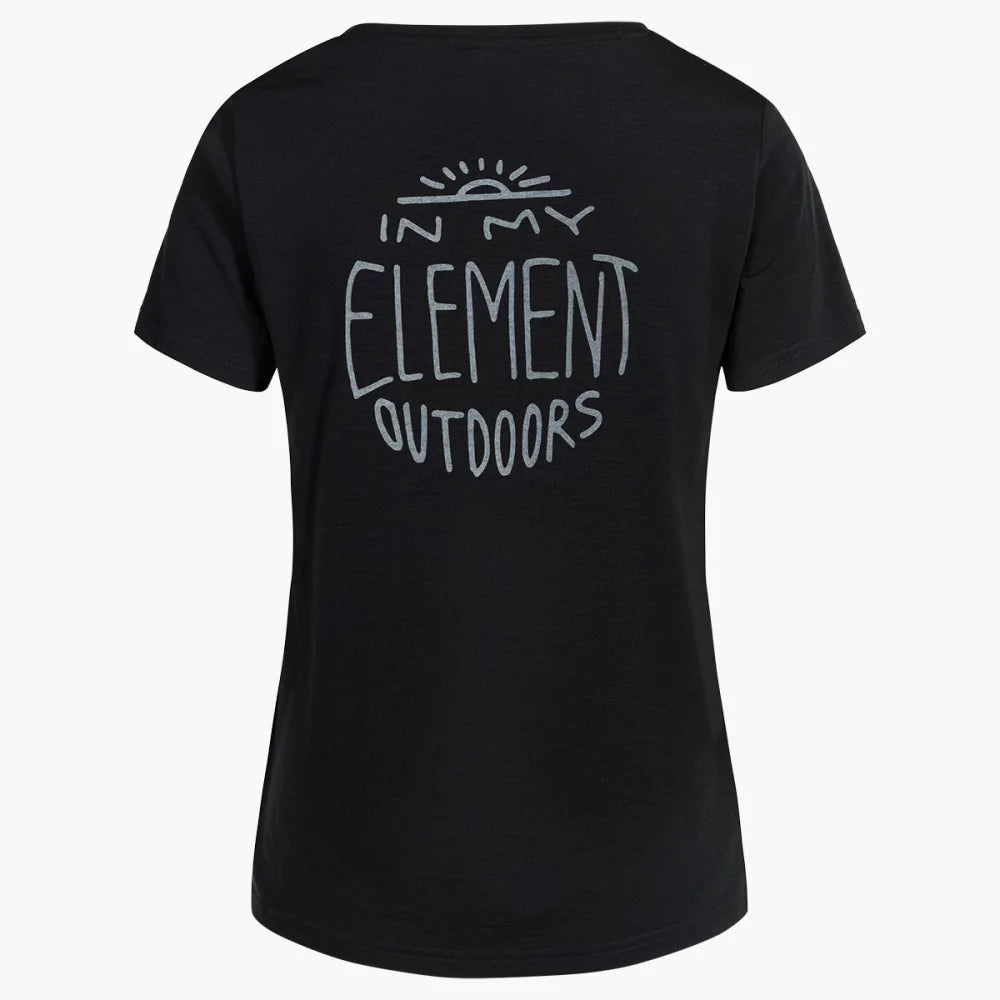 Kora Women's Merino T-shirt — Black Element