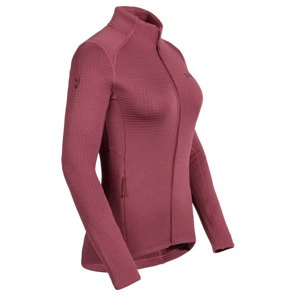 Kovri Women's Merino Grid Jacket — Earth Red