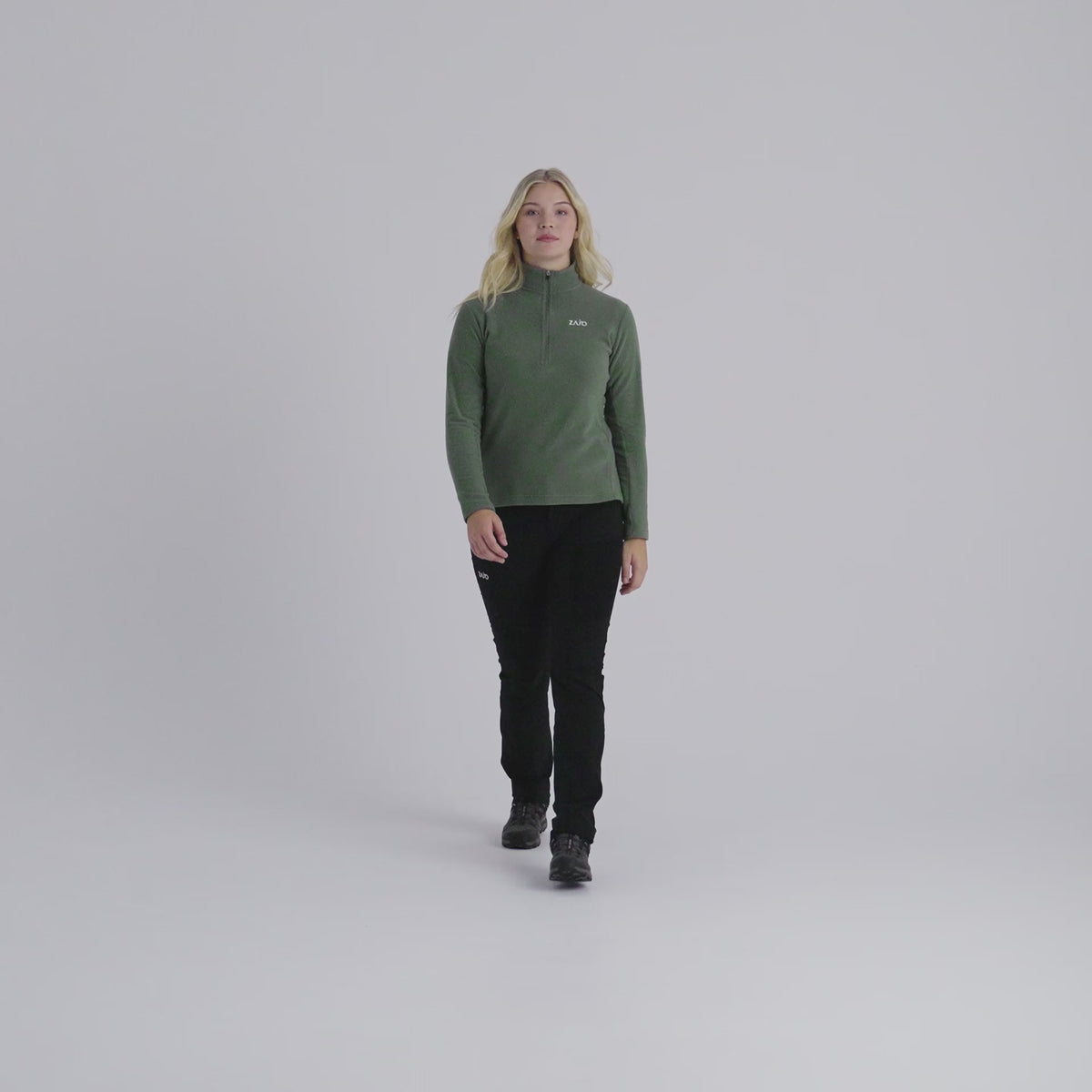 Auro Women's Fleece Zip Top — Black Olive