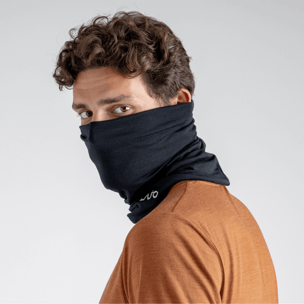 Senti Merino Neckwarmer — Grey Navy
